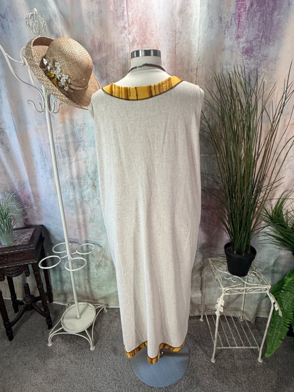 📌Freestyle Two-Piece Linen-Cotton Sleeveless Dress & Matching Coat - Picture 4 of 15